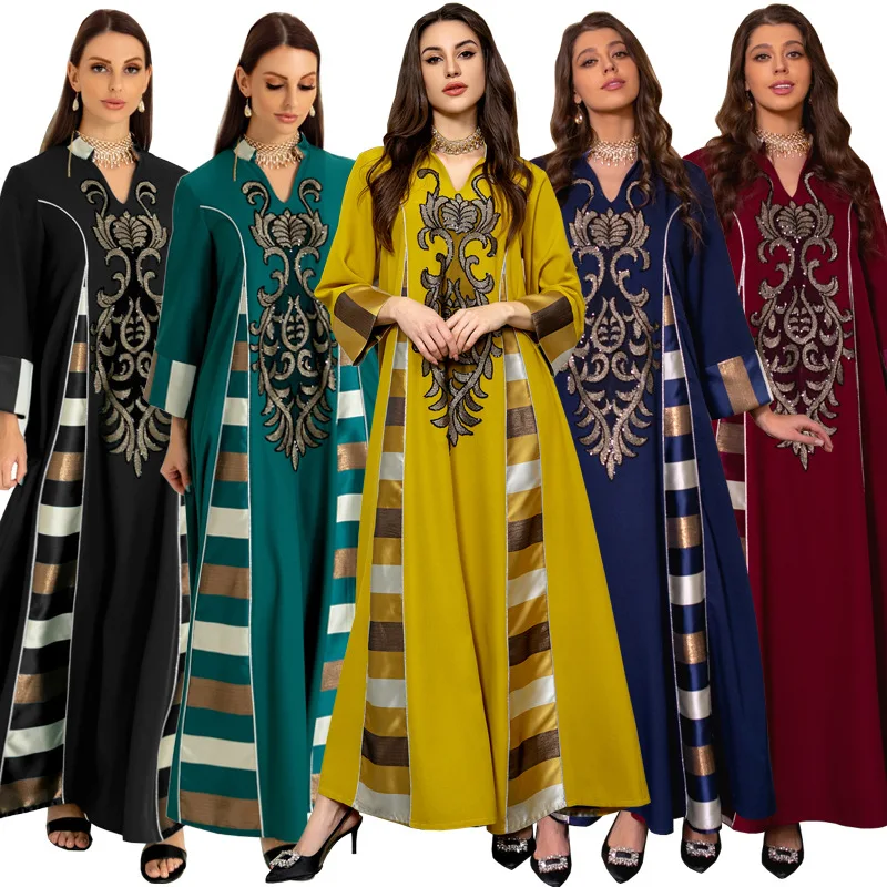 2024 New Velvet Warm Abaya Embroidery Muslim Women Long Maxi Dress Turkey Kaftan Dubai Robe Moroccan Eid Party Jalabiya Vestidos