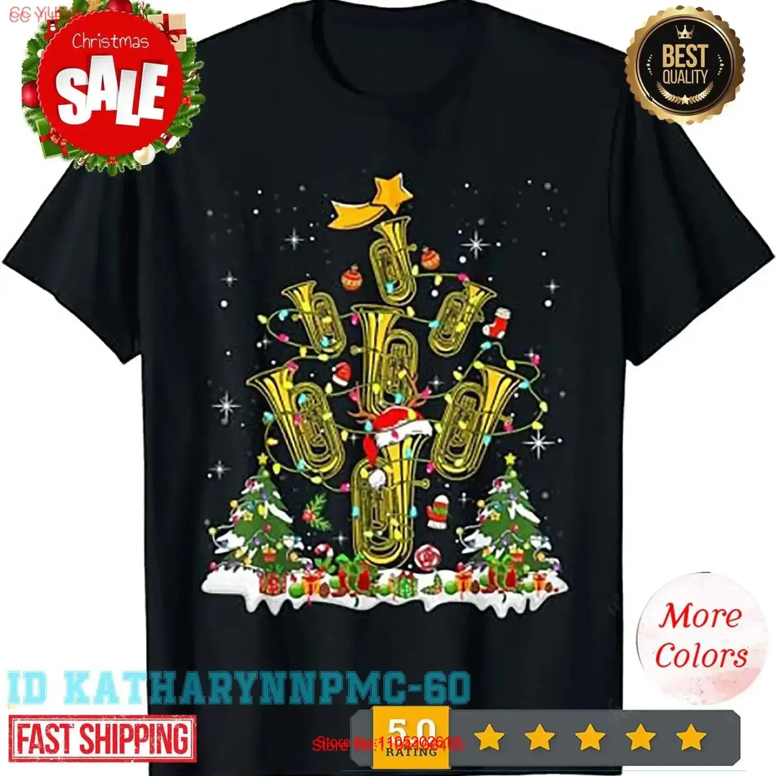 

Милая футболка с рождественским саксофоном Санта-Клауса и елки, винтажная стираная мягкая слегка мужская повседневная уличная одежда унисекс