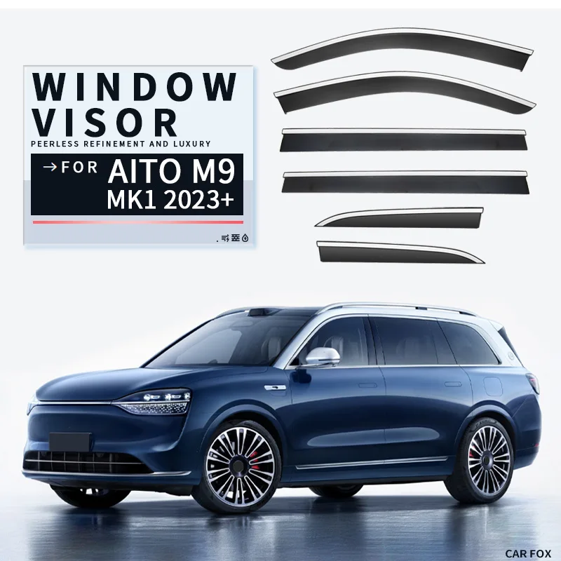 

For AITO M9 2023-2024 Plastic Window Visor Vent Shades Sun Rain Deflector Guard For AITO M9 2023-2024