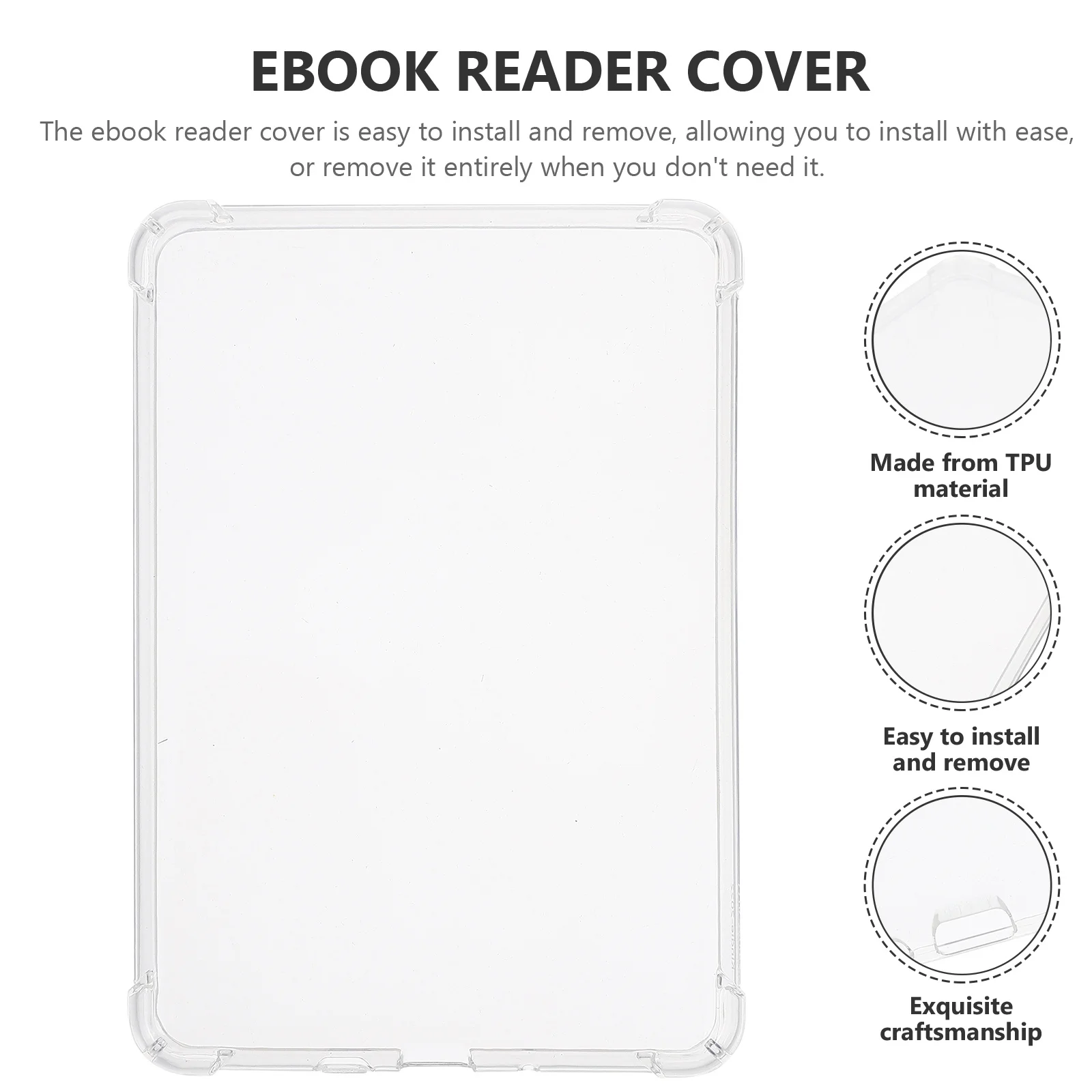 

Anti-Shock Case For E-Reader Transparent Tpu Protective Cover Ultra-Thin Ebook Reader Shell Drop-Resistant E-Reader Casing