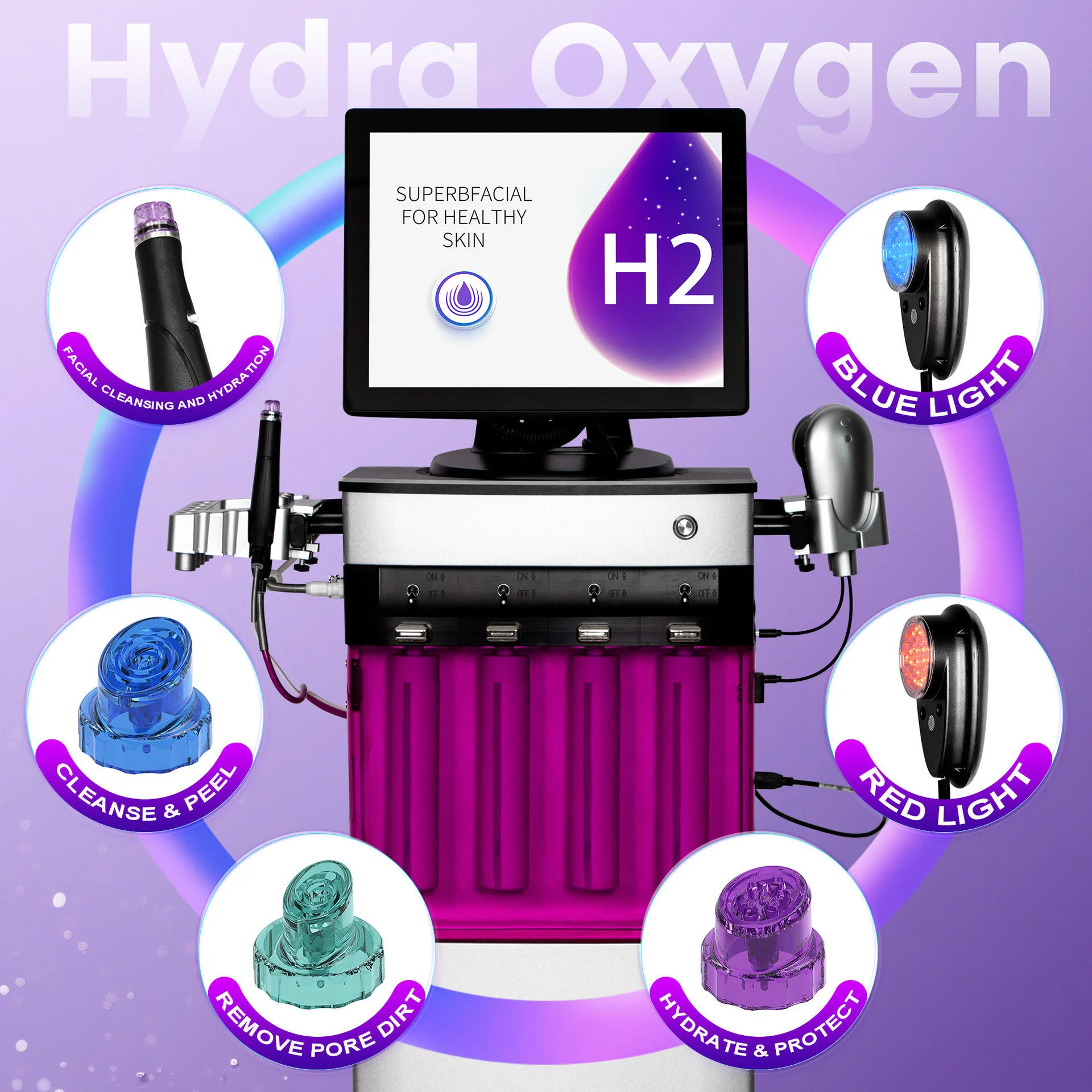 Aqua Peeling Water Oxygen Injector Jet Peel Diamond Dermabrasion Machine Facial Cleaning Equipment For Beauty Salons