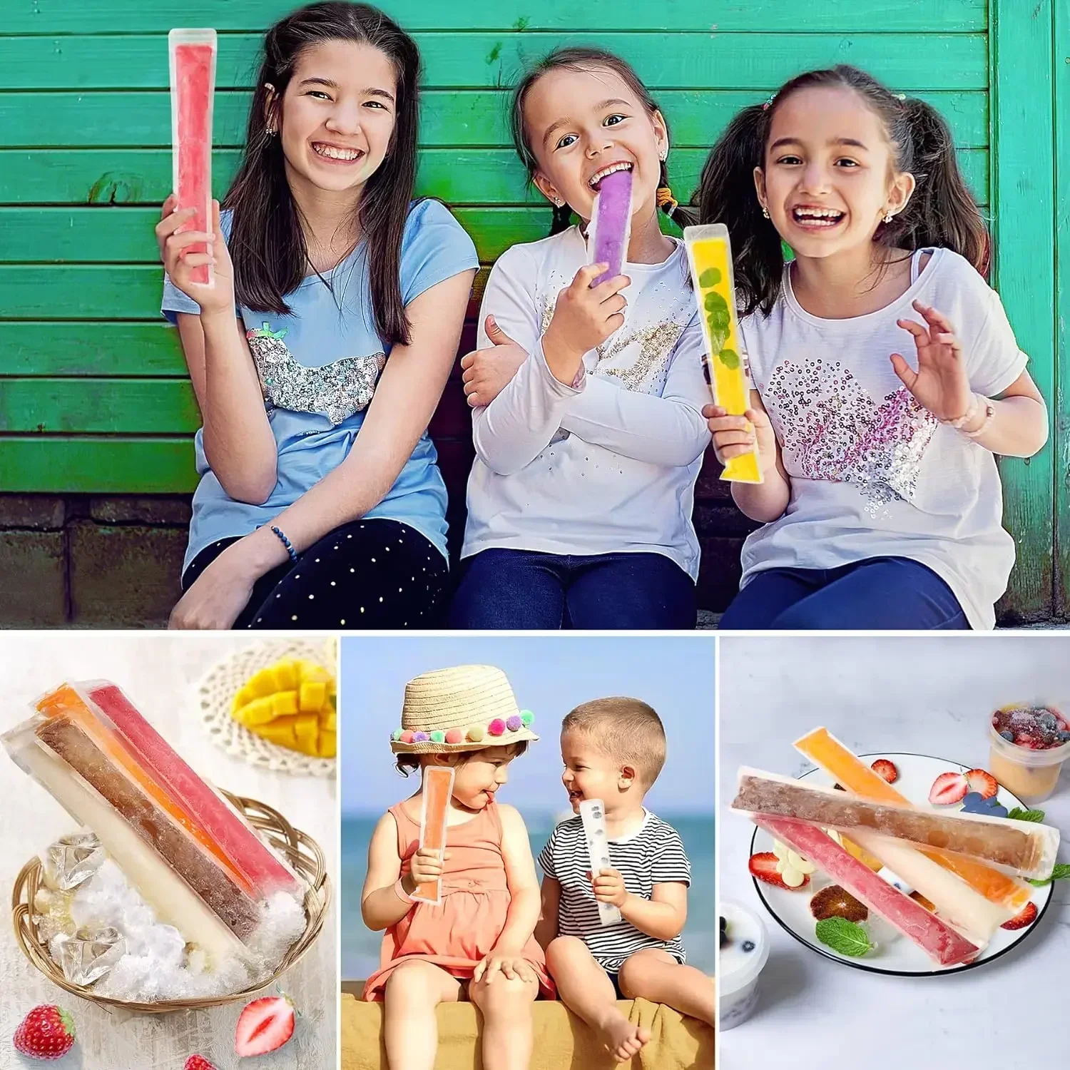 Wholesale Disposable Ice Popsicle Bags DIY Ice Cream Pops Fruit Juice Smoothies Yogurt Mold Bag with Zipper Seal Packaging Bags