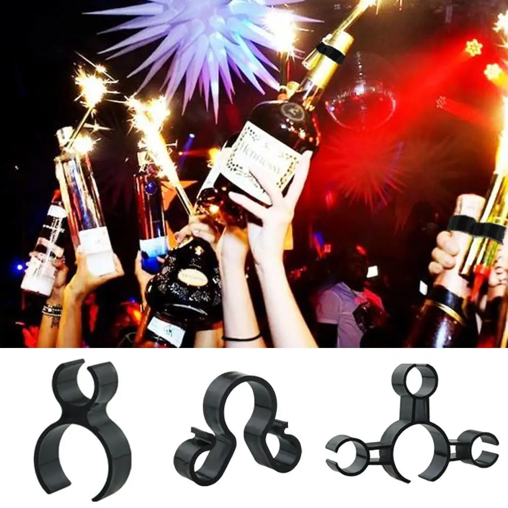 Party Candle Holder Plastic Clip Fireworks Display Bottle Birthday Firework Holder Red Wine Holder 1/2/3 Clip Safety Black