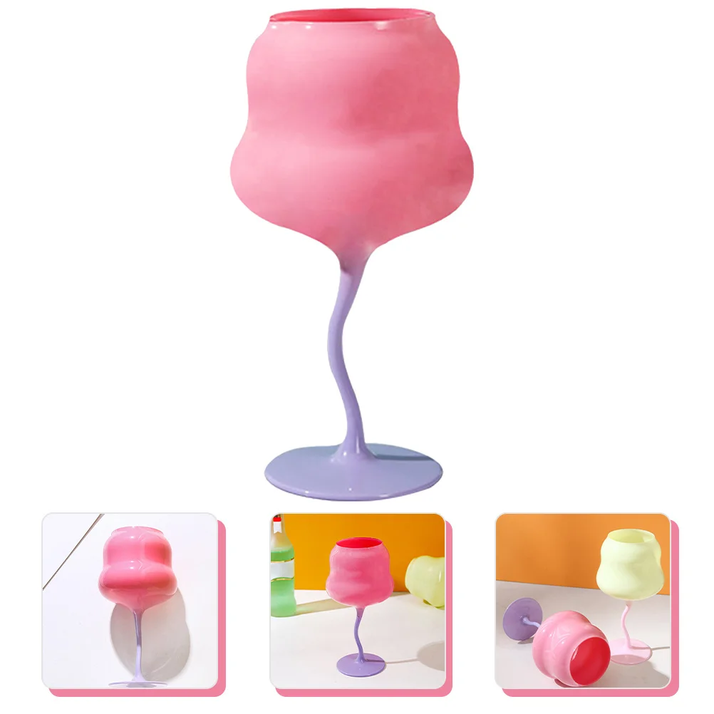 كأس وردي جميل ذو سطح أملس كوب كوكتيل تصميم فريد من نوعه أدوات شرب منزلية للحفلات ذات سعة معتدلة وقابلة لإعادة الاستخدام