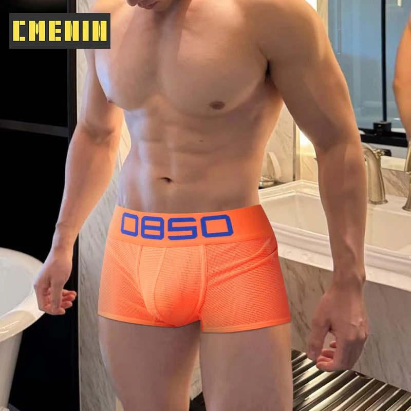 

Мужские трусы CMENIN, 1 шт., хлопок, дышащая сетка, сексуальные боксеры для геев, бикини, шорты-боксеры, нижнее белье