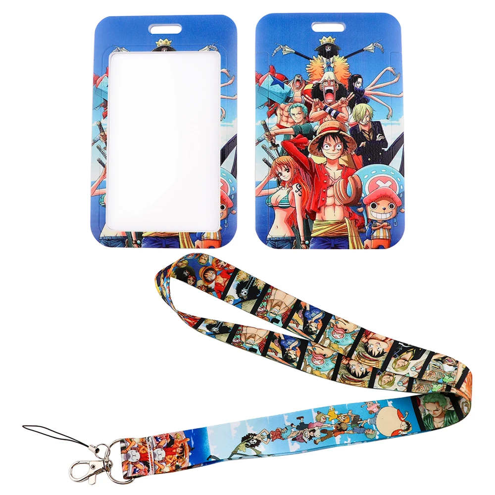 LX1055 Sailing Man Anime Manga Lanyard Office ID Badge Holder Travel Card Holder Lariat Key Cord Phone Strap Phone Accessories