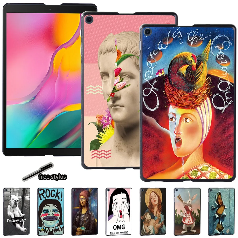 Tablet caso duro para samsung galaxy tab s7 11/tab s6 lite 10.4/tab s6 10.5/tab s4 10.5/tab s5e 10.5 engraçado impressão de volta capa de escudo
