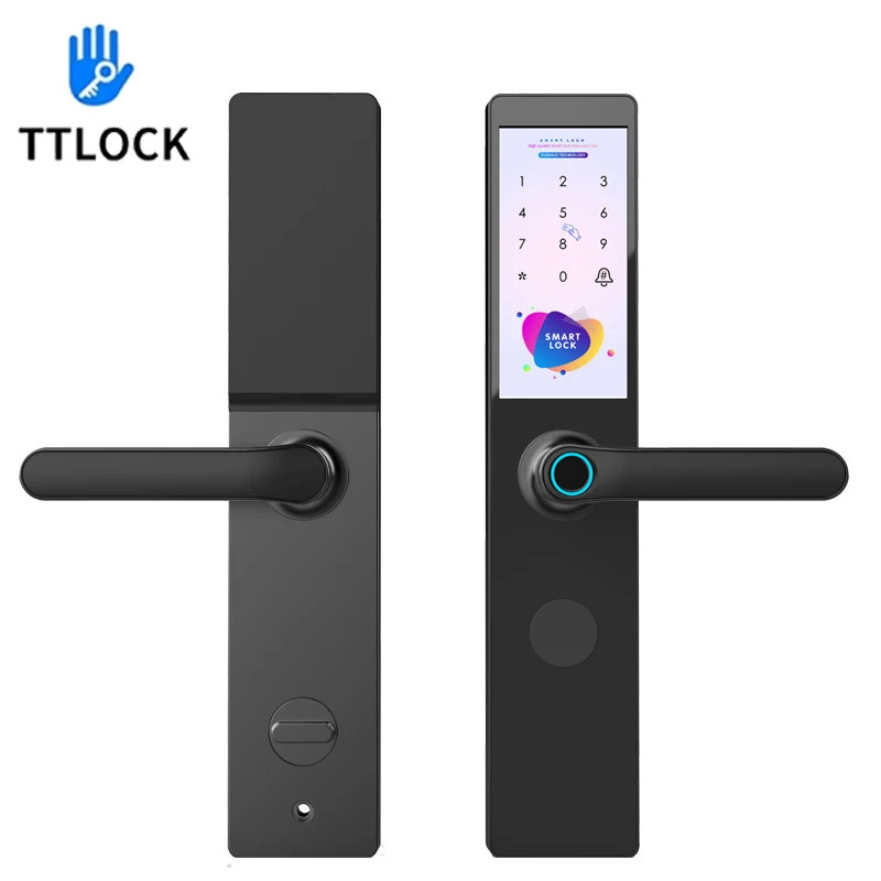 Cerradura electrónica con aplicación TTlock, cerradura inteligente con pantalla táctil y Bluetooth, cerrojo con teclado de código Digital para casa,