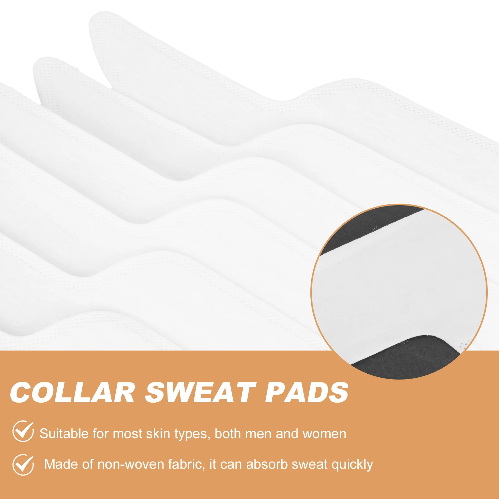

30pcs Collar Sticker Sweat Absorption Pad Absorbent Liners for Shirts Hats T Shirts Quick Sweat Absorb Non Woven Dust Free PE
