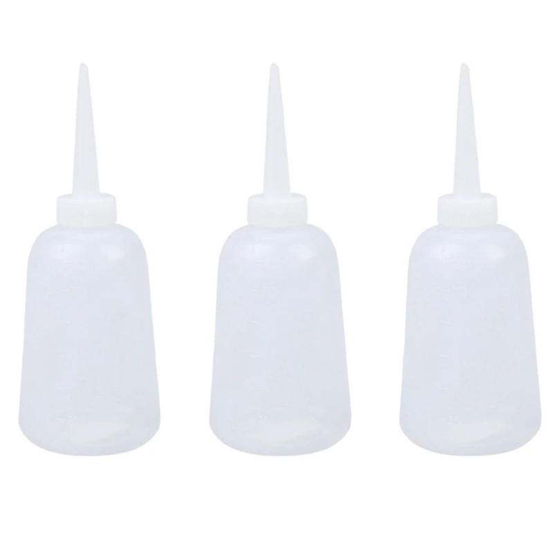 3X Clear White Plastic Sauce Oil Liquid Dispensing Squeeze Bottle 300Ml