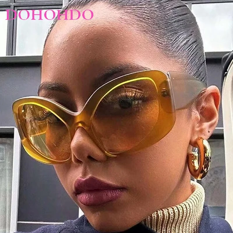 

DOHOHDO Cat Eye Sunglasses Women New Luxury Brand Designer Vintage Y2k Punk Sun Glasses For Men Big Frame Retro Shades UV400