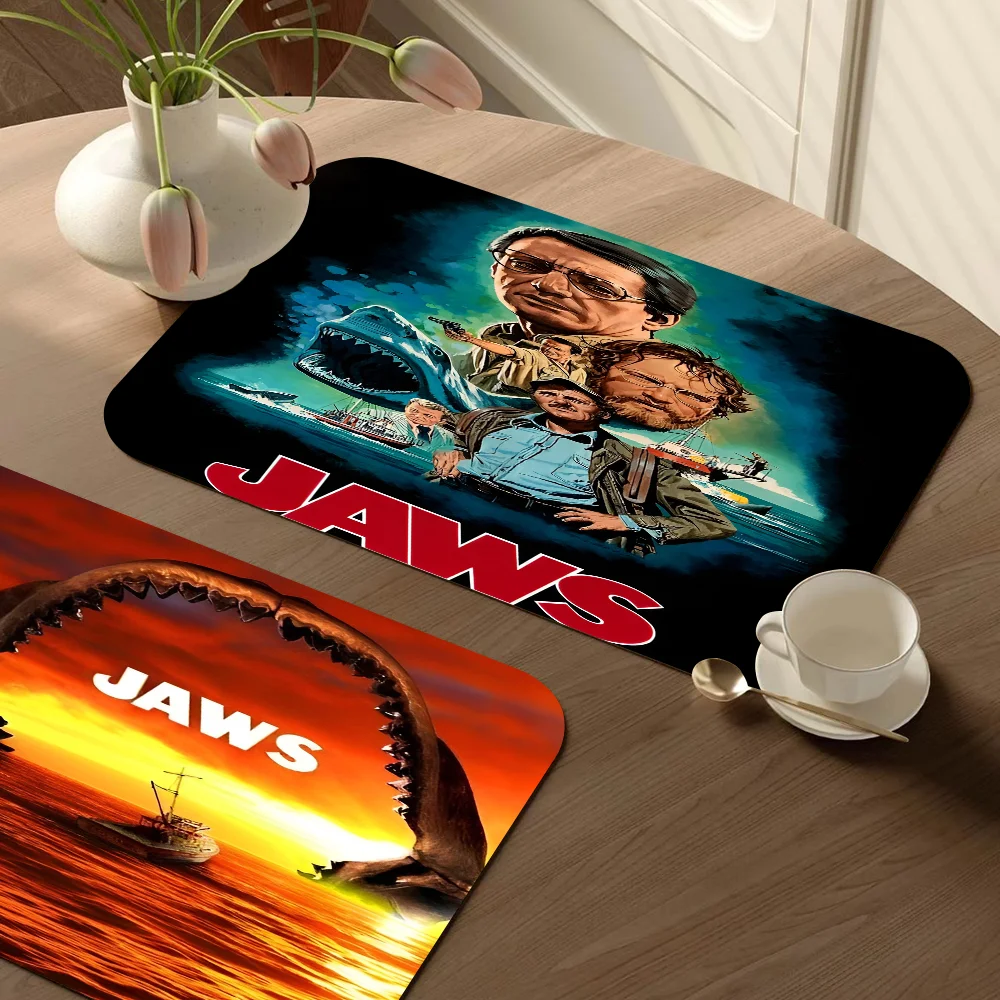 

Movie JAWS Coffee Dish Quick Drying Kitchen Absorbent Drained Placemat For Table Bathroom Kitchen Draining Pads