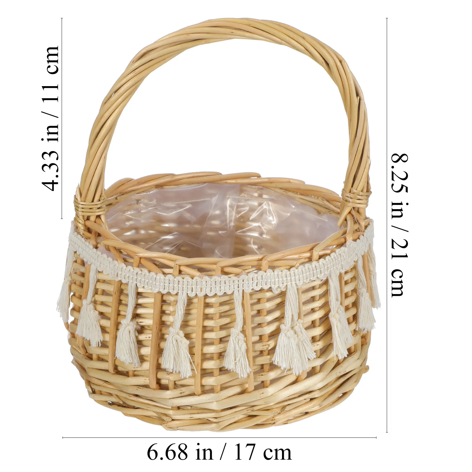 1Pcs Rustic Woven Flower Basket for Bride Flower Wedding Ceremony Decor Modern Farmhouse Minimalist Elegant Photography