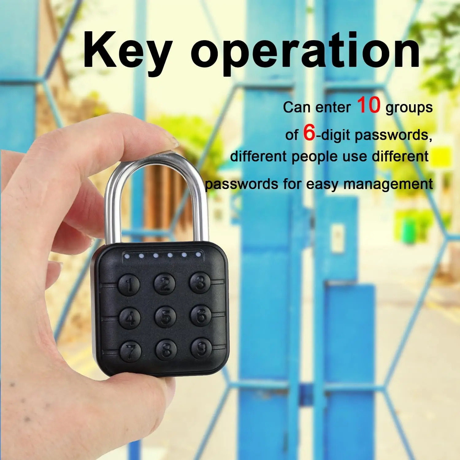 Combination Lock 9 Digit Push Button Padlock 6 Digit Locking Mechanism Lock Aluminum Digital Padlock for Drawer Doors Suitcases