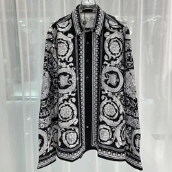 Chemise à imprimé floral Paisley pour hommes, chemises royales vintage, vêtements décontractés, style cour, plein social, manga, longa, Rh, fête, luxe