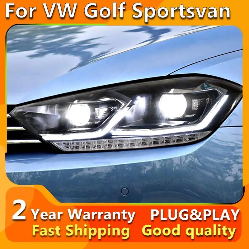 

Head Lamp for VW Golf Sportsvan LED Headlight 2016-2020 Headlights Sportsvan DRL Turn Signal High Beam Angel Eye Projector