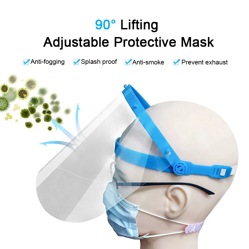 1/2/3PCS Splash-proof Dust-proof Mask Head-mounted Transparent Mask Adjustable Protective Face Mask Full Face Mask