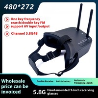 5.8G FPV Goggles with Dual Antennas -48CH 3-inch Display 480 * 272 Crossover Head Wearing Glasses for FPV Racing Drones