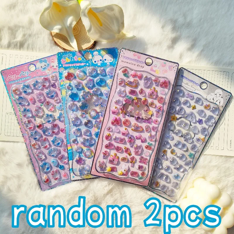 

3D-наклейки с алмазным эффектом - милые наклейки с животными Bubble-chan, водонепроницаемые, для детского творчества, рукоделия, декора в стиле кавайи