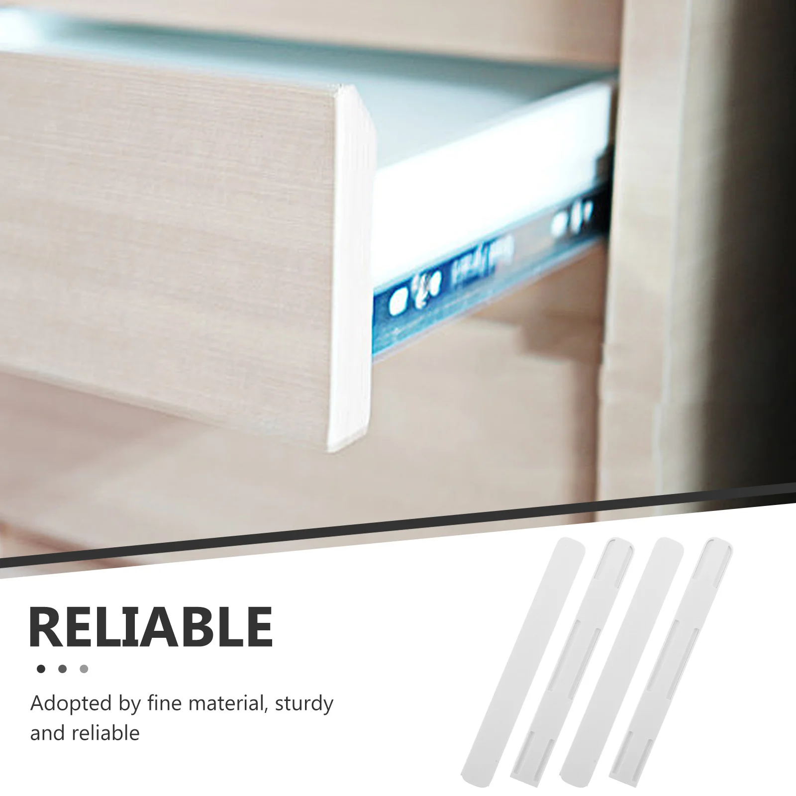 4 Pcs Heavy Duty Drawer Slide Rails Storage Box Track Kitchen ganization Adhesive Track Rail Multi Use Easy Install