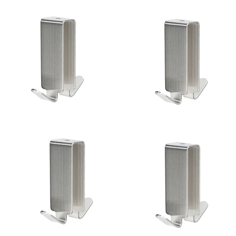 

4 шт., настенные крючки из нержавеющей стали с двойным крючком