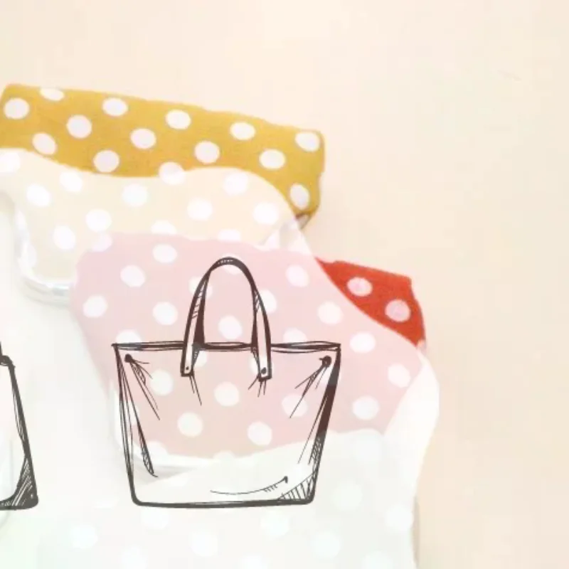 Kiss Lock Closure Polka Dot Coin Purse Compact Square Shape Travel Cosmetic Bag Lightweight Multifunctional Clutch Coin Purse
