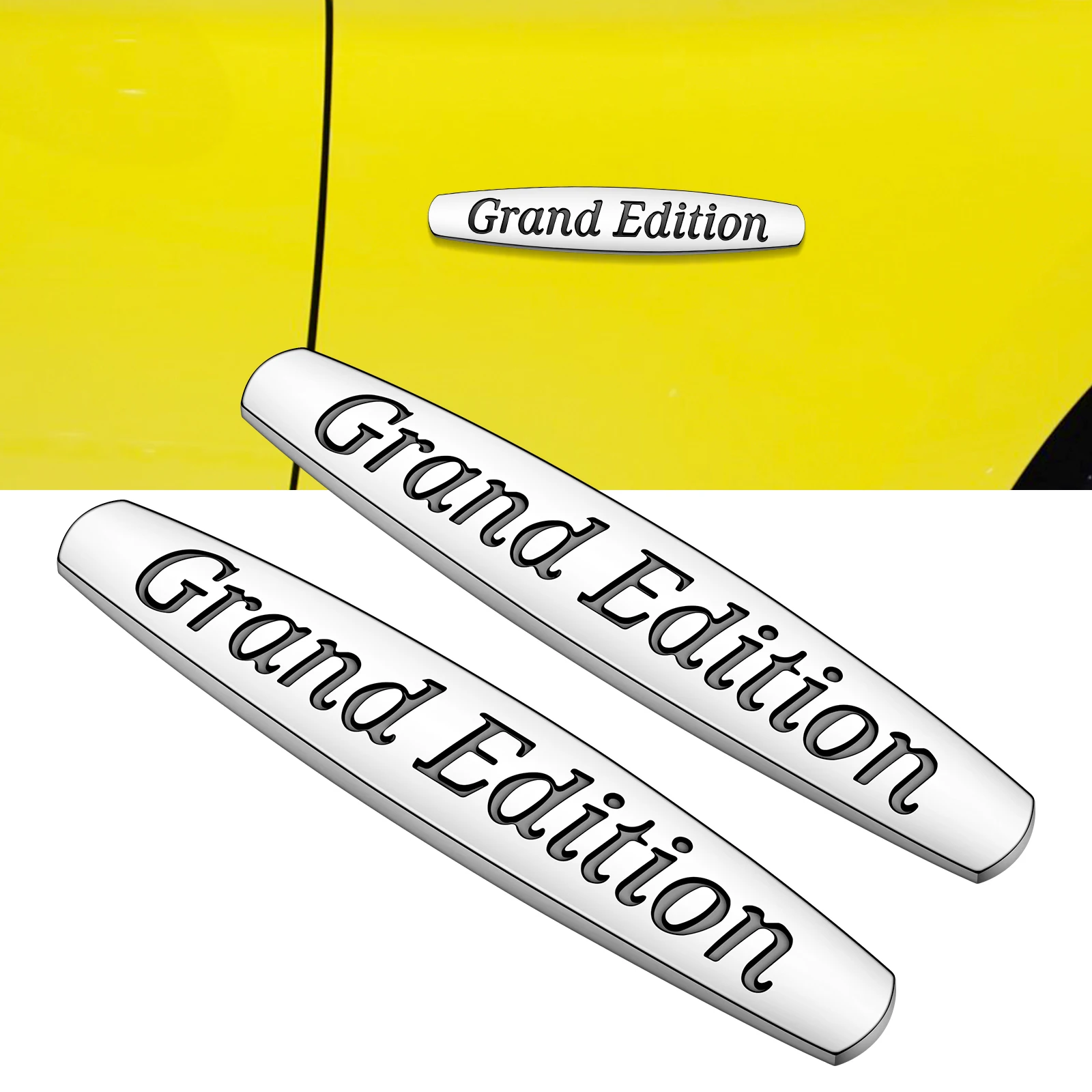 قطعتان من علامة جانبية لحاجز مرسيدس بنز الإصدار الكبير لون فضي #2