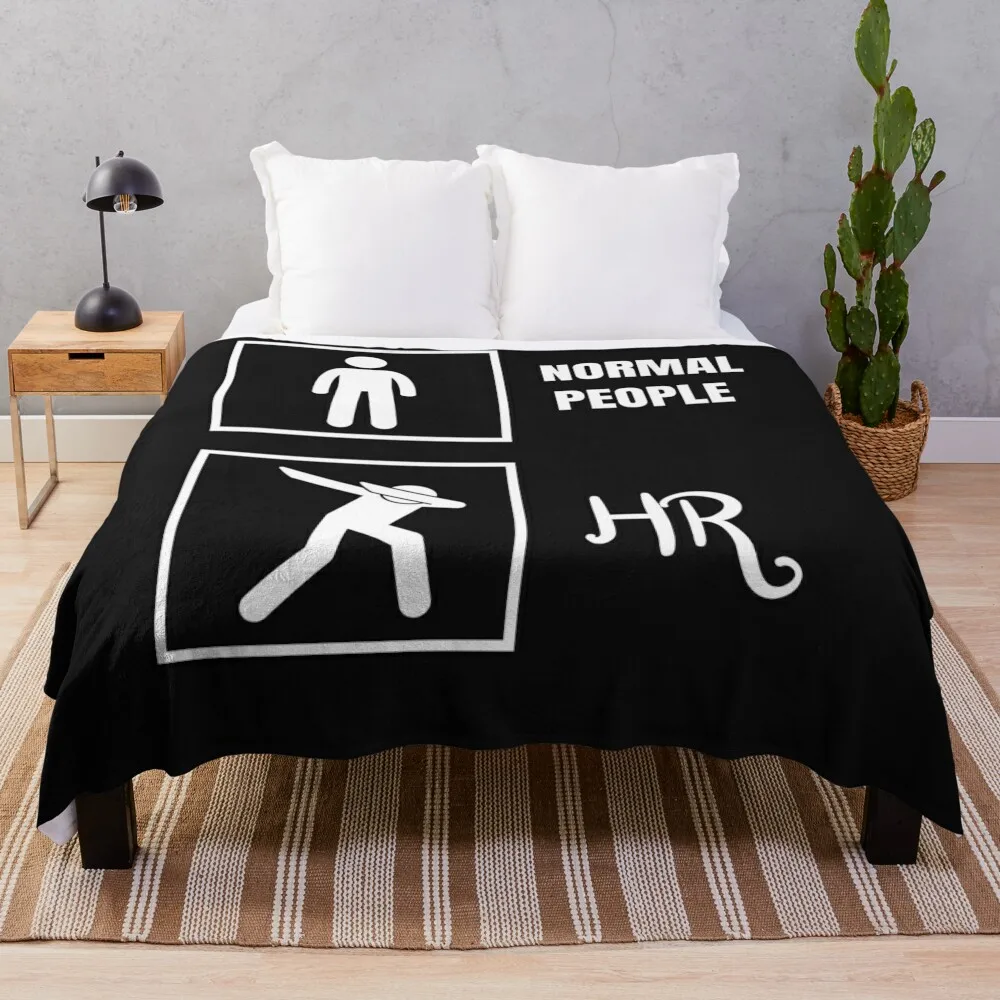 Normal People vs HR Simple Funny Throw Blanket Plush heavy to sleep Blankets