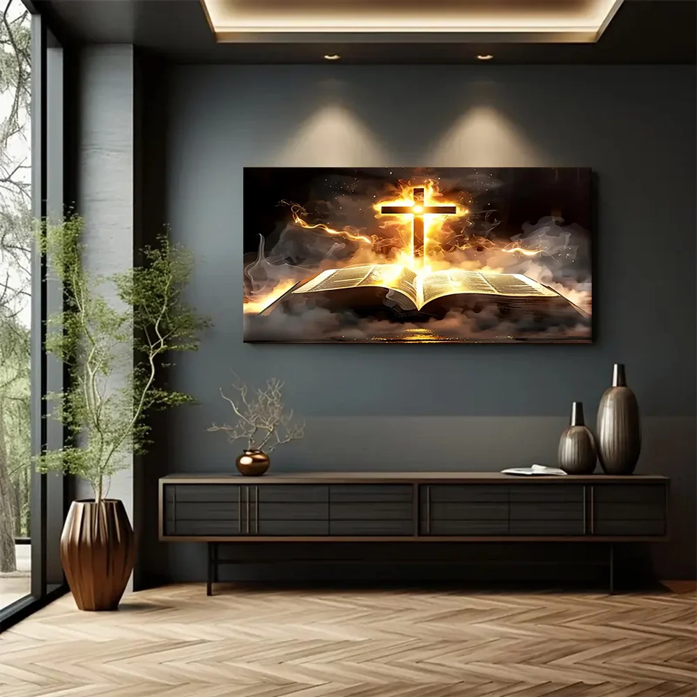 Christian Religion Bible Cross Posters and Prints Canvas Painting Wall Art Picture for Living Room Home Decor view 4