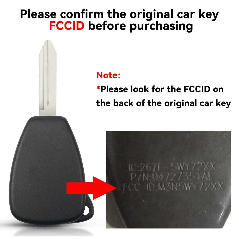 KEYYOU 1PCS Remote key 315/433Mhz ID46 for Chrysler/JEEP/DODGE 300 200 Aspen Sebring Commander CE0888 OHT692713AA OHT692427AA