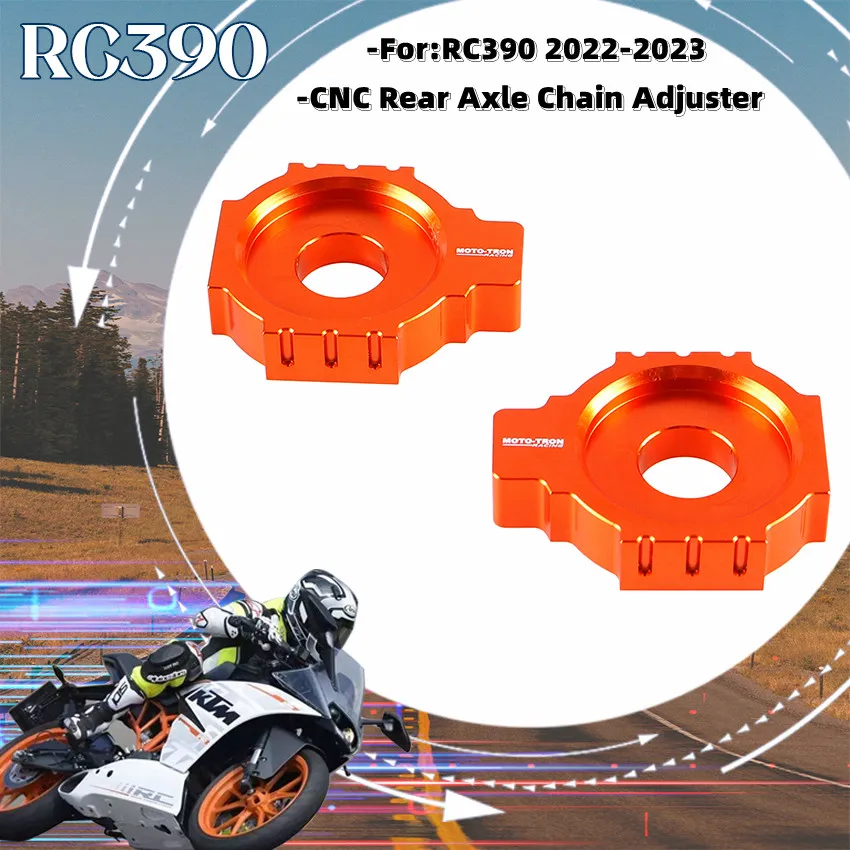 

MOTO-TRON Motorcycle CNC Rear Axle Chain Adjuster Tensioners For RC390 200 DUKE390 250 2022-2023