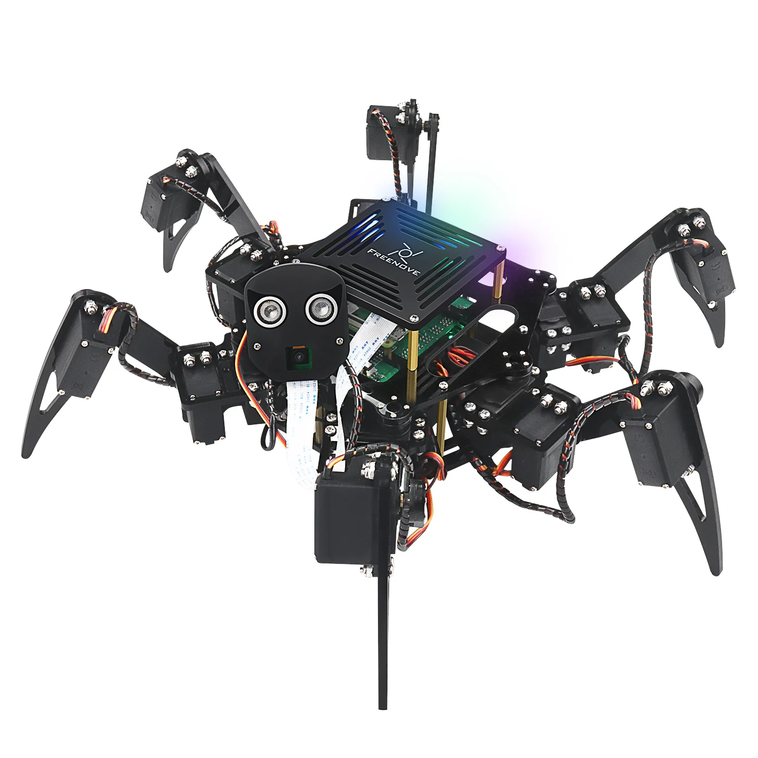 Freenove Big Hexapod Robot Kit for Raspberry Pi 5 4 B 3 B+ Zero 2 W, Face Recognition, Ultrasonic Ranging, App, Camera, Servo