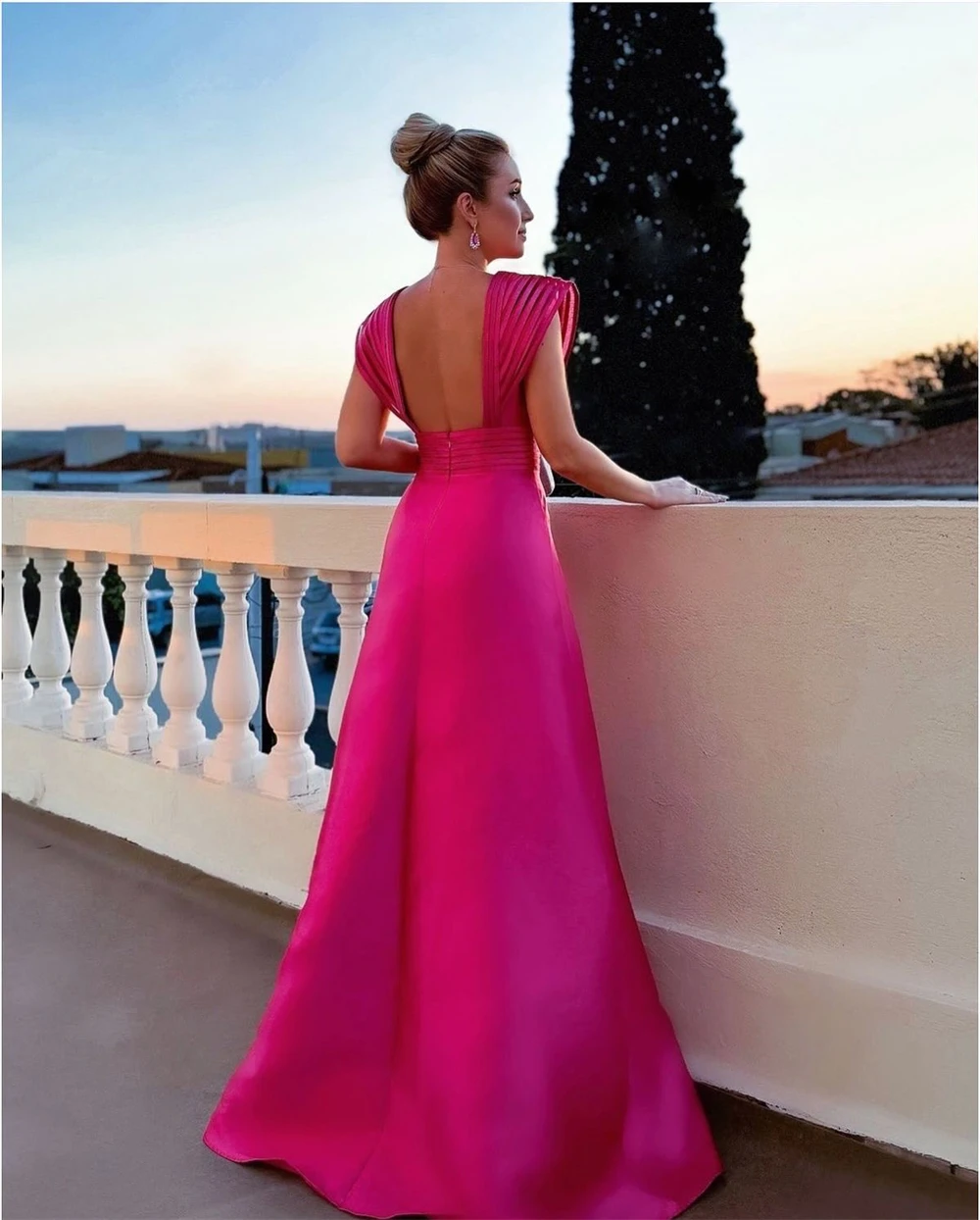 customized Customized High Quality V-Neck Backless Evening Dresses Elegant Spaghetti Straps Side Slit Satin Vestido De Festa Rob