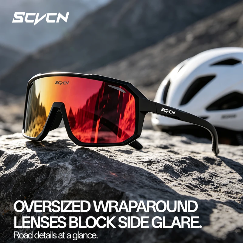 SCVCN UV400 Cycling Outdoor Sports Sunglasses Men Running Hiking Goggles Fashion Women Photo Party Windproof Pickleball Eyewear