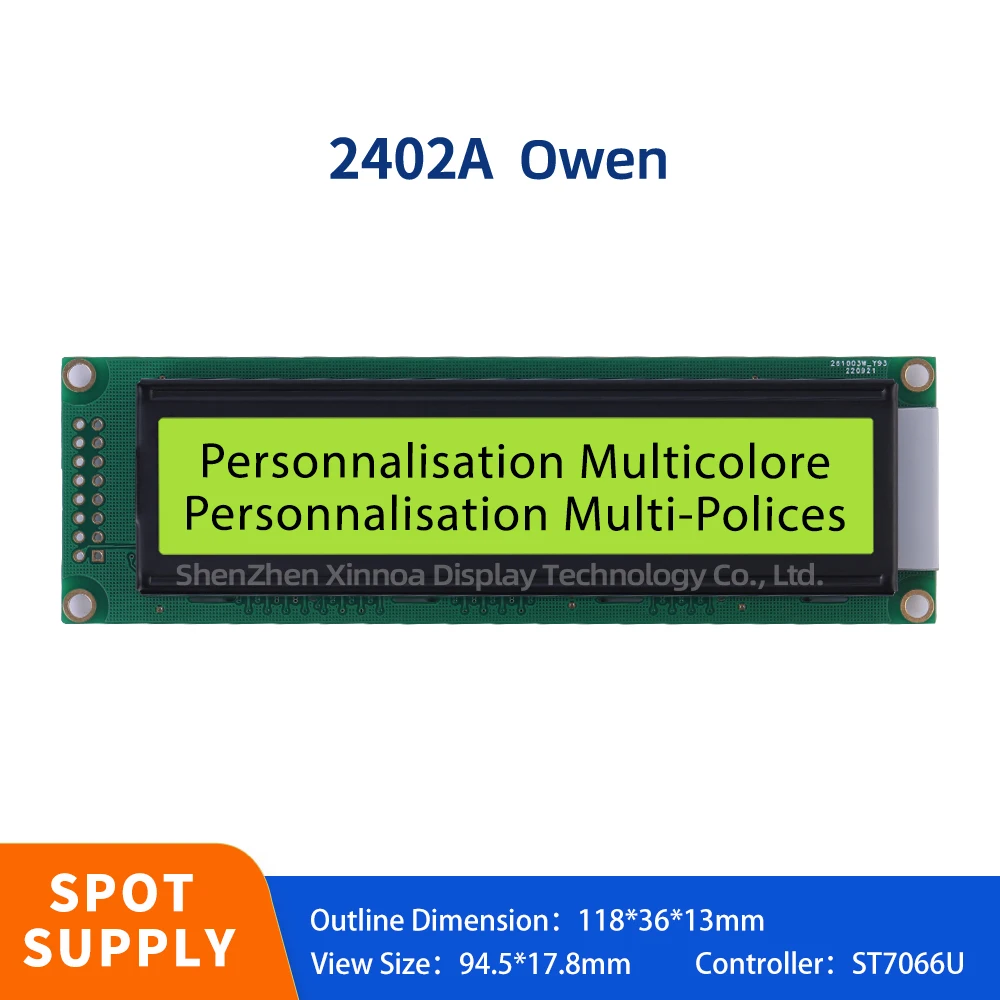 

02*24, Multilingual Module, Serial Port Screen 16PIN Controller ST7066U Yellow Green Film European 2402A LCD Display Screen