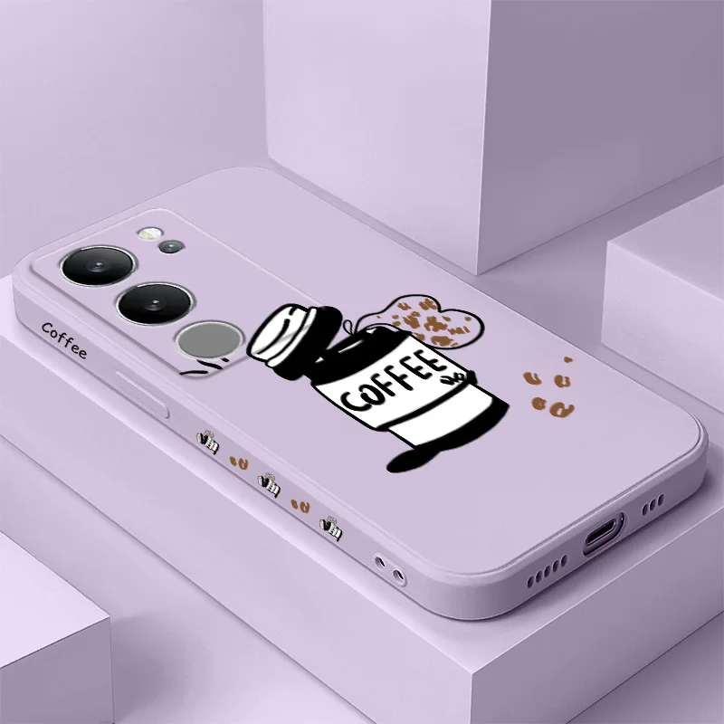 

Coffee Flying Beans Phone Case For VIVO V50 V40 V30 V29 V29E V27 V27E V25 V25E V23 V23E V21 V20 Y20 Y12 Y21 Y22 Y50 Y35 Pro 4G 5