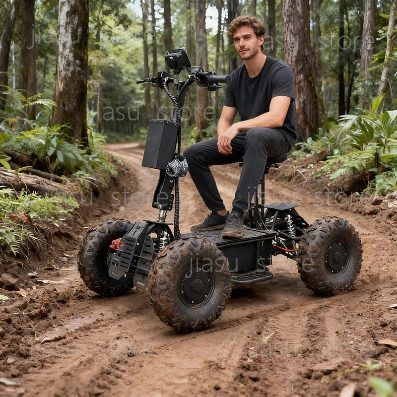 60V off-road electric four-wheel scooter double-drive four-wheel drive electric vehicle outdoor hunting high-speed patrol ATV