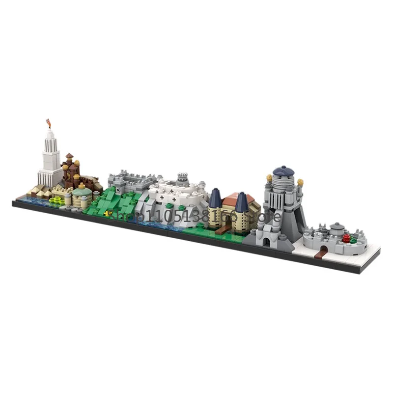 

MOC Medieval Fantasy Kingdom Skyline Building Blocks Set - Miniature Castle & Citadel Diorama Model Kit