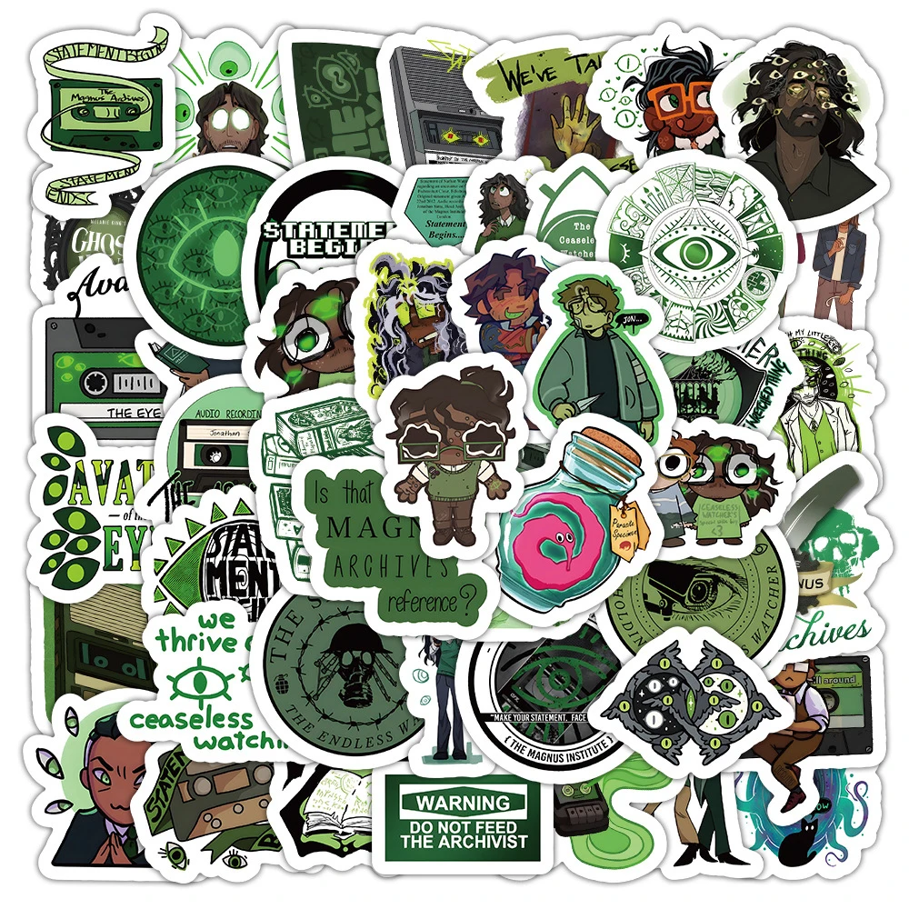 10/30/54pcs The Magnus Archives Sci-fi Horror Podcast Stickers Funny Cartoon Graffiti Decals for Scrapbooking Phone Laptop Diary