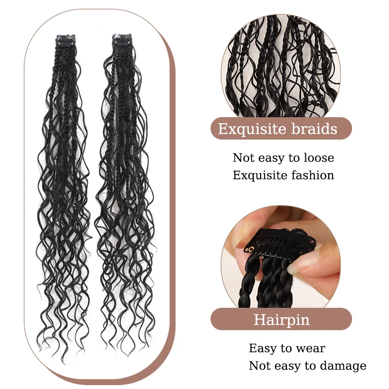 LUPU three-strand Braided Hairpin, Hair Extension, Wig Braid, Synthetic Fiber, Suitable for Daily Wear