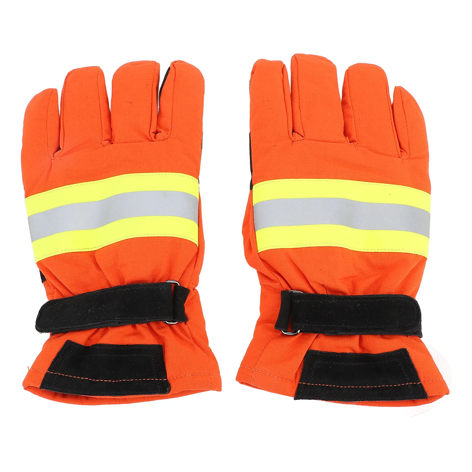 ZK40 1 Pair Firefighting Gloves Heat Resistance Waterproof Anti Slip Flame Retardant Gloves with Reflective Strips for Men Women