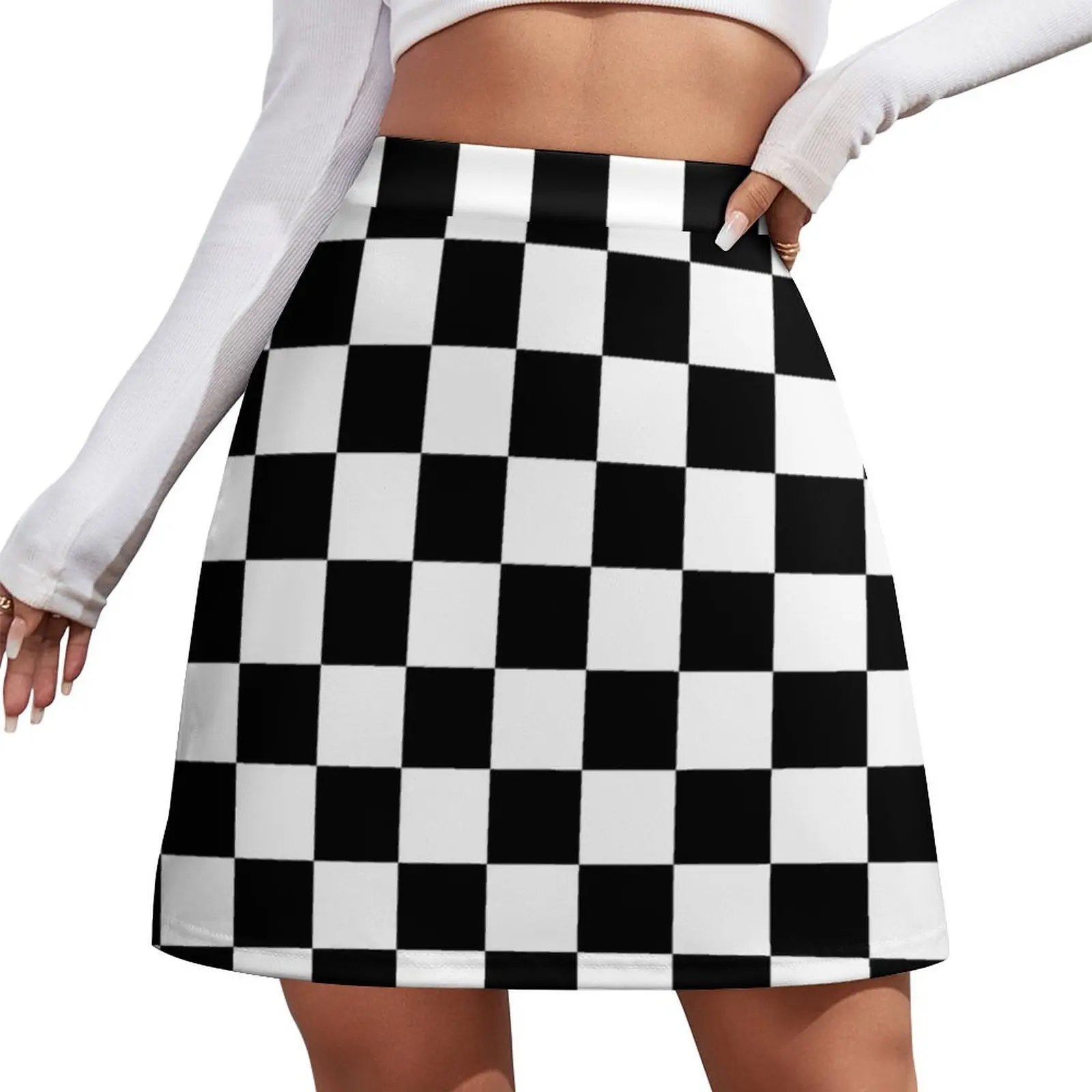 

Black and White Checkerboard Pattern Mini Skirt skirts women summer 2025 korean style clothes women 2025 Mini Skirt