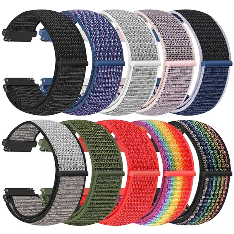 20mm 22mm Smart Watch Strap for Amazfit Balance GT4/3/2 46mm Nylon Loop Bracelet Samsung Galaxy Watch 7 4/6 Classic 5 Pro 45mm