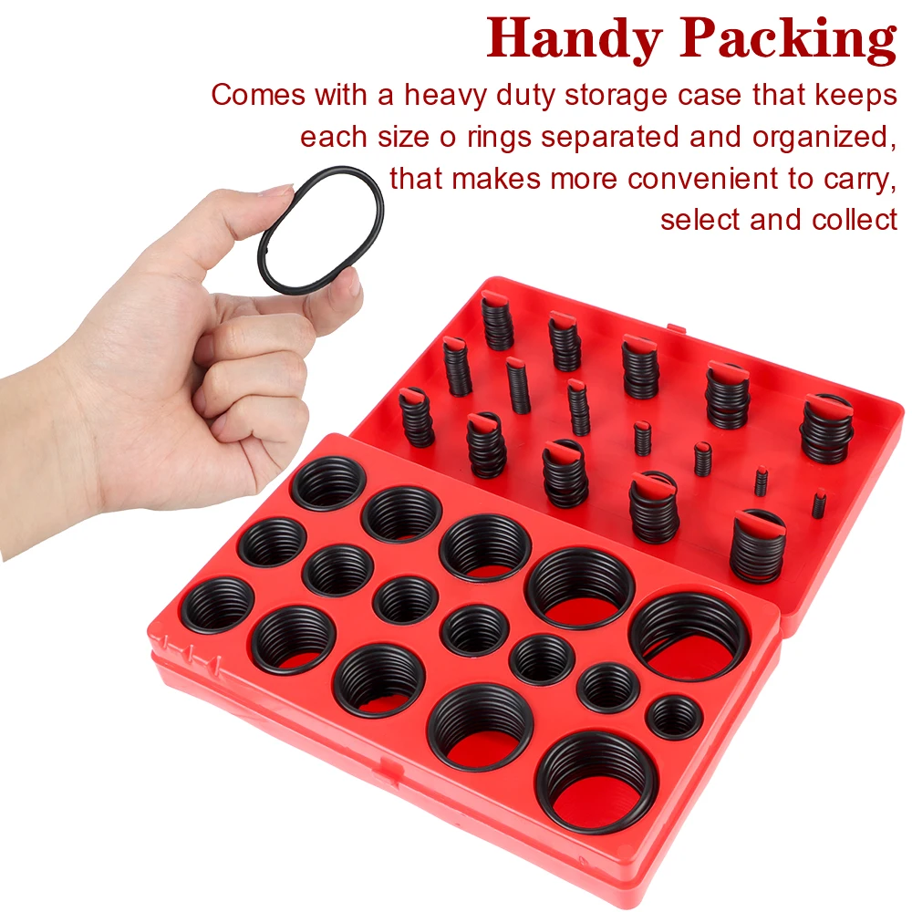 419PCS Buna-N Gasket Sealing Replacement O-Rings 32 Metric Sizes Universal Rubber O-Ring Assortment Kit