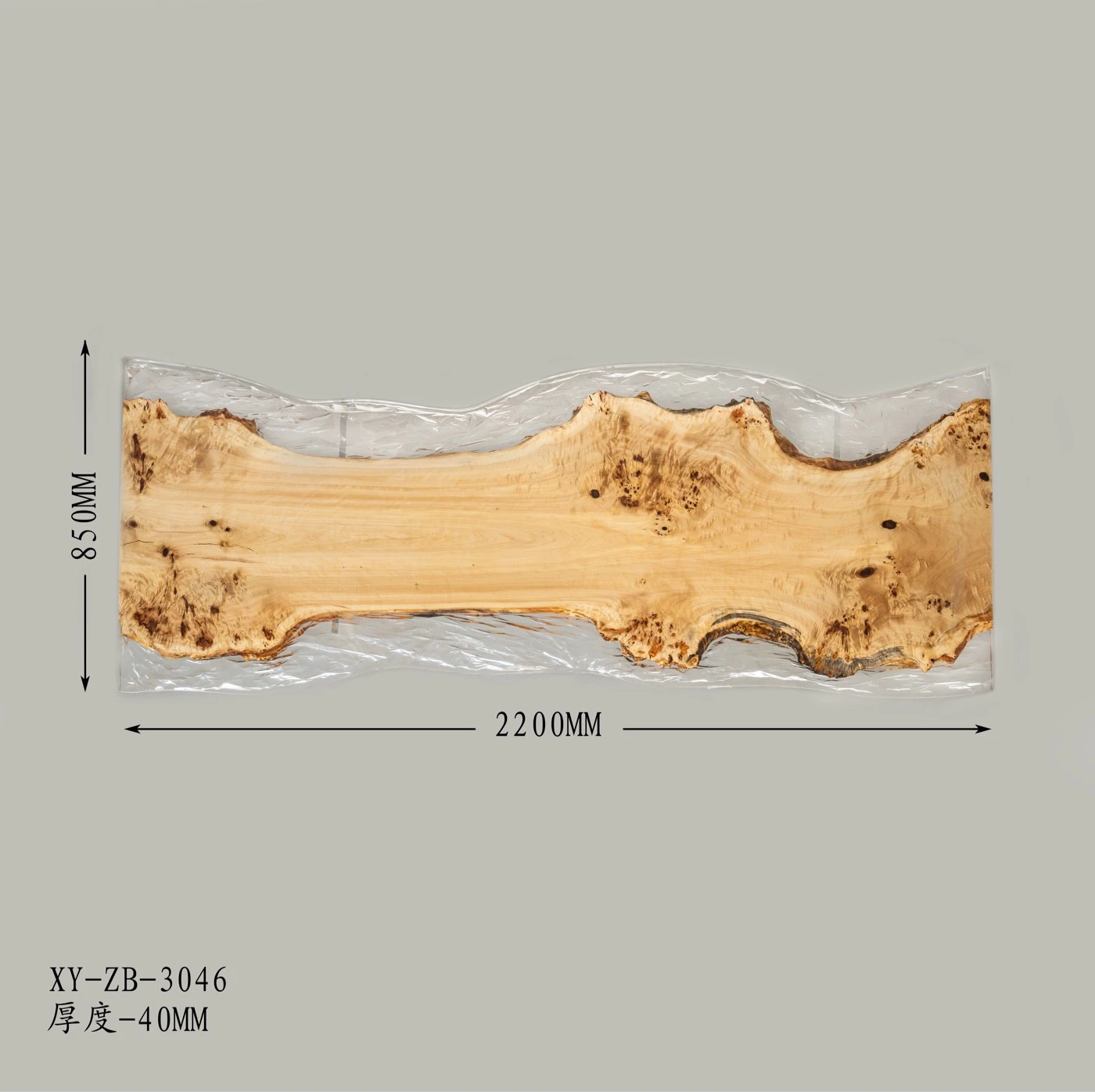 

Poplar ice cracked resin large board table 220 × 85 × 4 epoxy resin river table creative coffee table tea