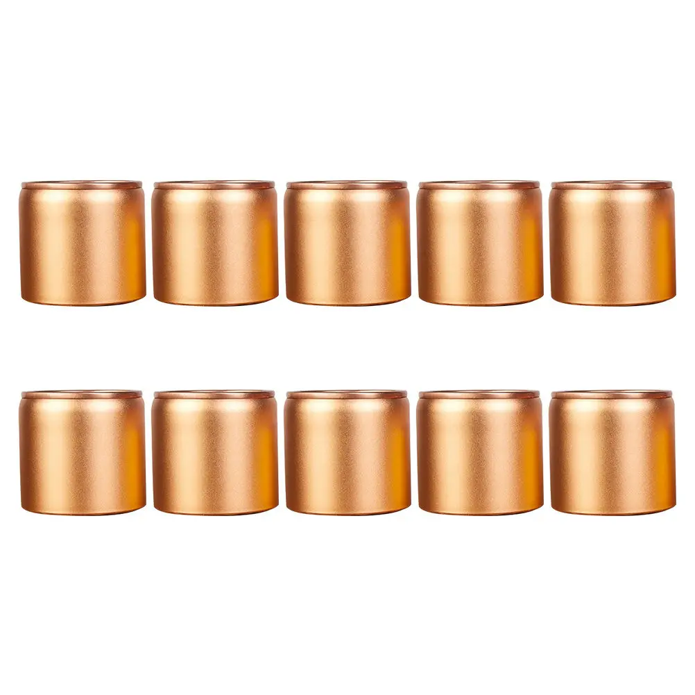 10Pcs Portable Tea Storage Cans Aluminum Classic Pure Color Round Metal Tea Containers Candy Storage Reusable Sealed Tin Jars