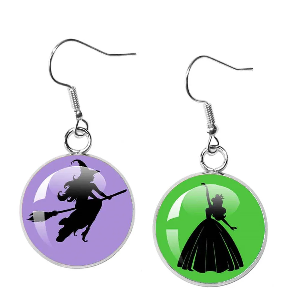 جديد ماجيك الشريرة الساحرة الفيلم الموسيقي الكلاسيكي الزجاج كابوشون الفرنسية هوك أقراط 20 مللي متر انخفاض القرط للنساء مجوهرات للبنات هدية