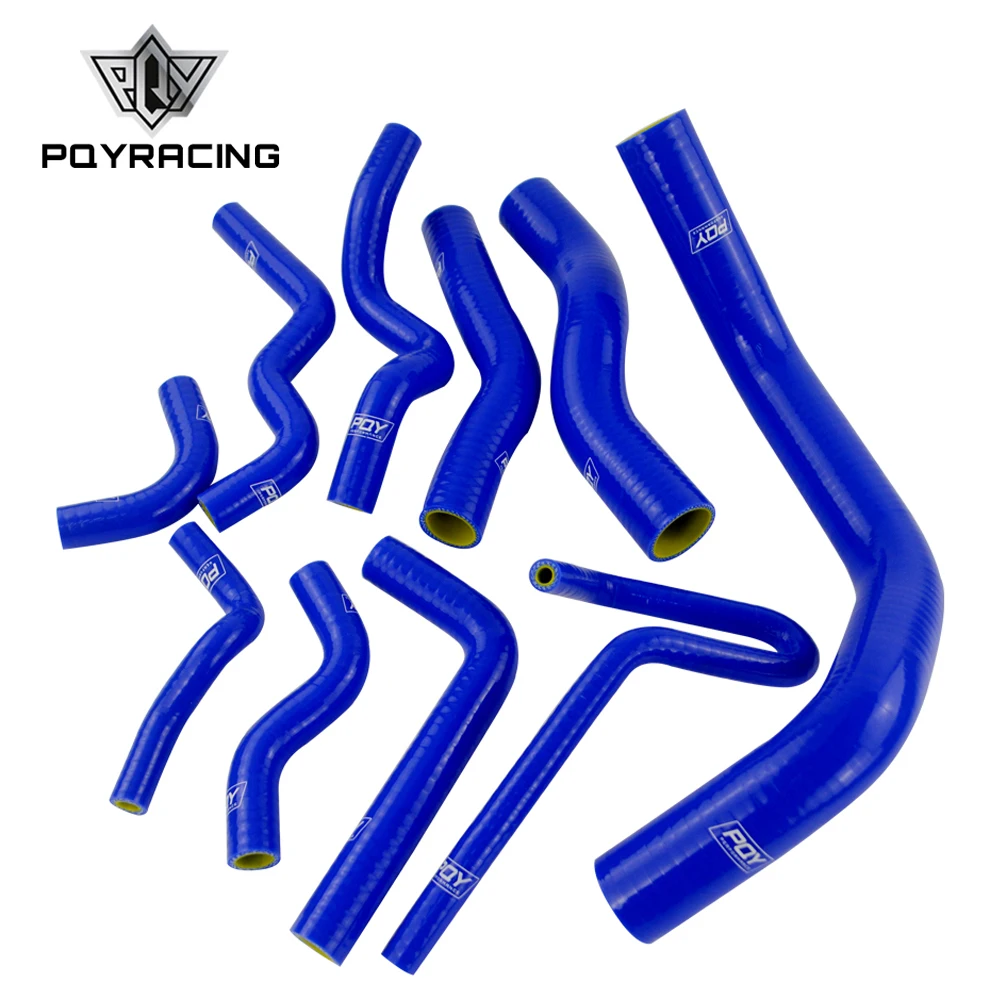 PQY RACING - 10PC Blue Silicone Radiator Hose Kit for Nissan Silvia 200SX 240SX S13 S14 S15 SR20DET PQY-LX1602C-QY