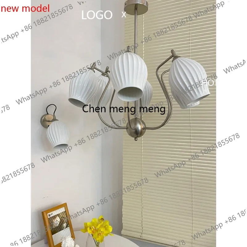 

French retro chandelier light luxury ceramic living room lamp art restaurant hotel bedroom, medieval lamps F132