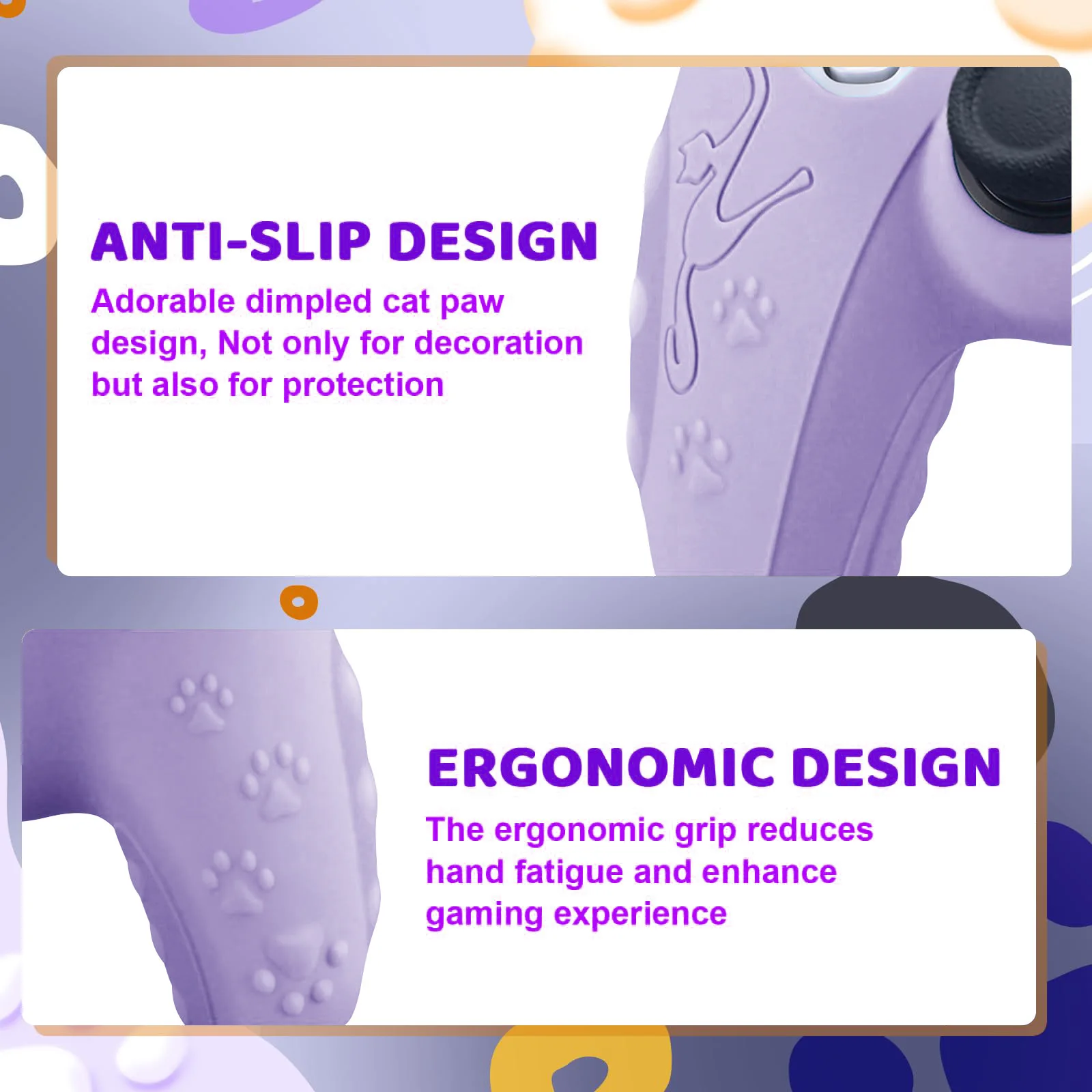 Cat Ear Rubber Silicagel Protective Cover Skin for PlayStation 5 PS5 Controller Silicone Gamepad Case 2 ThumbSticks Grips Caps view 5
